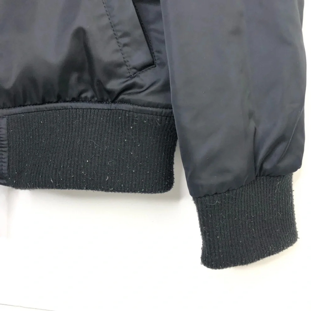 Levis Bomber Jacket Hoodie Mens Sz S Black Softshell Full Zip Hooded Quilt Lined